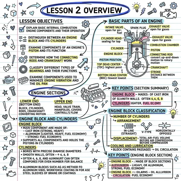 Labelled diagram-style summary breaking a long article into discrete visual parts.