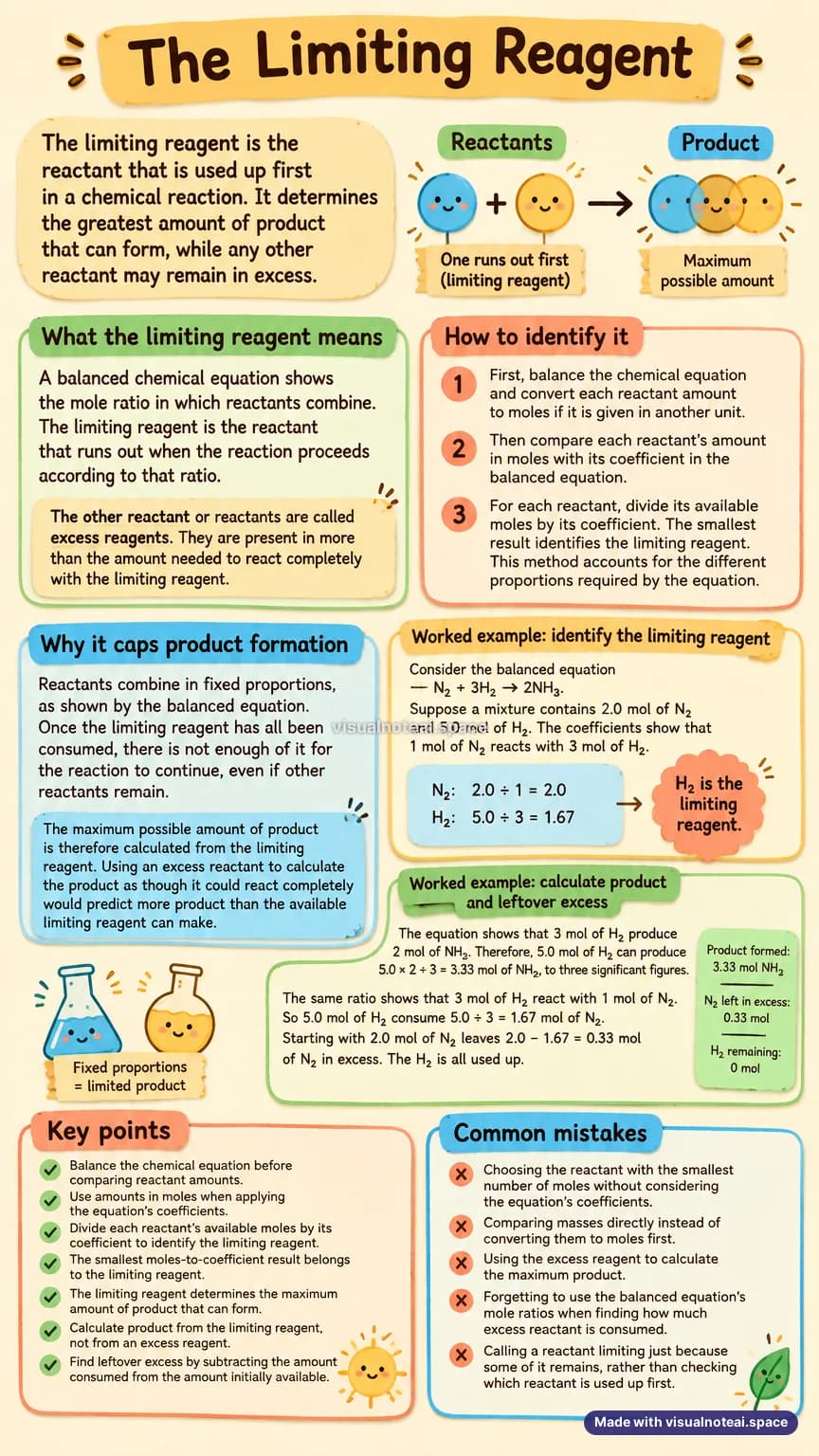 One-page study sheet on limiting reagent