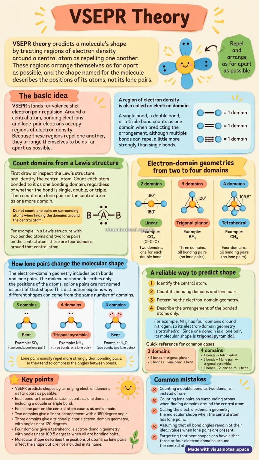 One-page study sheet on vsepr theory