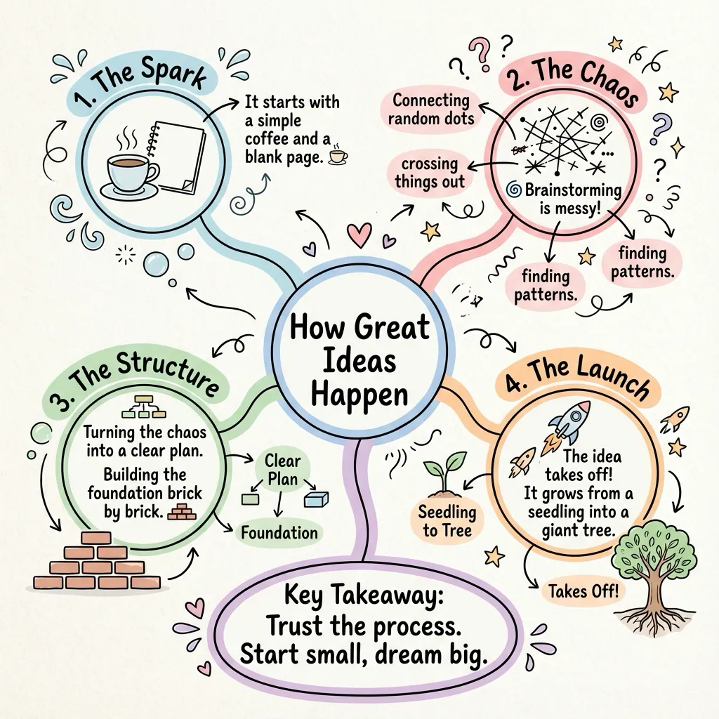 Mindmap visual note style example generated by VisualNote AI