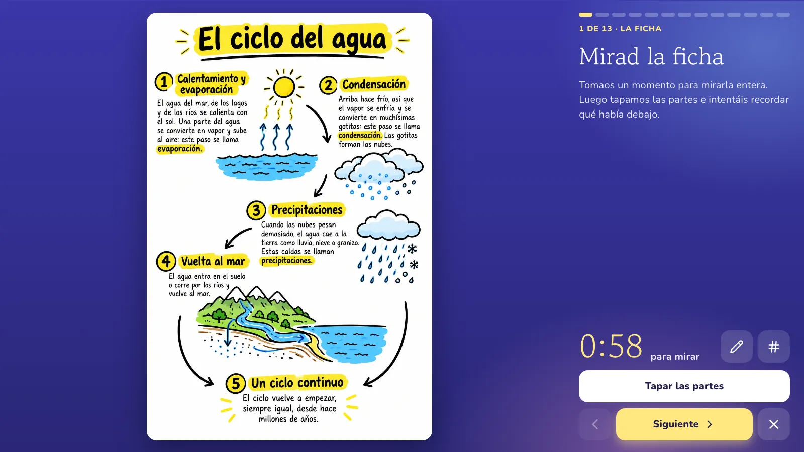 La clase de prueba en la pizarra digital, lista para empezar a pantalla completa