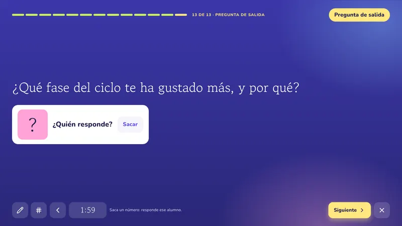 Pregunta de salida: El ciclo del agua