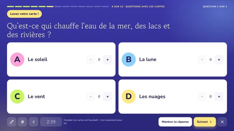 Questions avec les cartes: Le cycle de l'eau