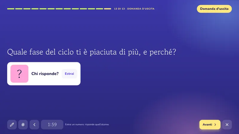 Domanda d'uscita: Il ciclo dell'acqua