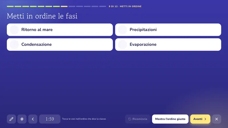 Metti in ordine: Il ciclo dell'acqua