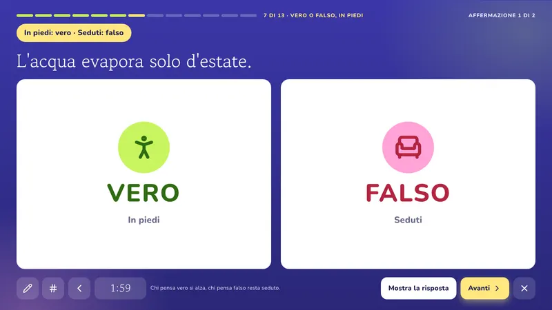 Vero o falso, in piedi: Il ciclo dell'acqua