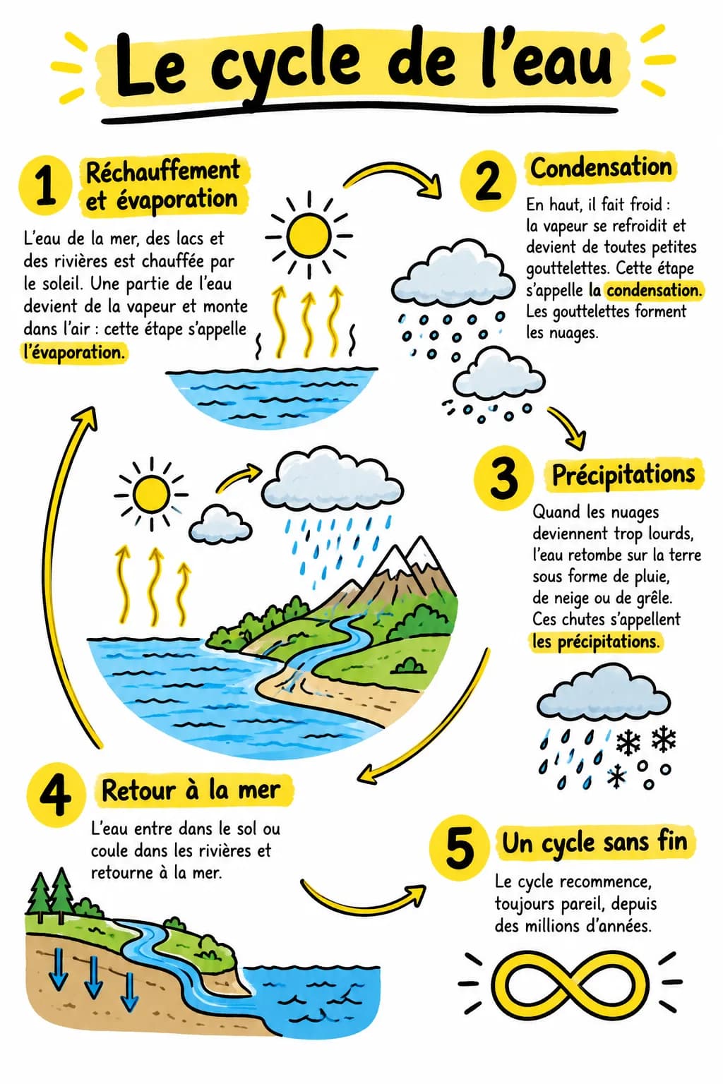 La note d'où vient le quiz : une fiche VisualNote sur le cycle de l'eau