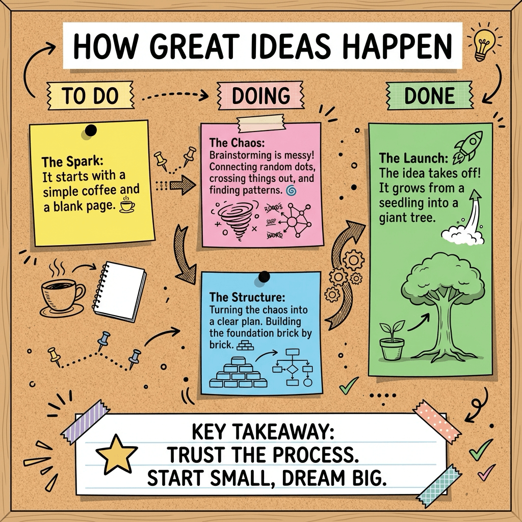 Kanban style visual note result