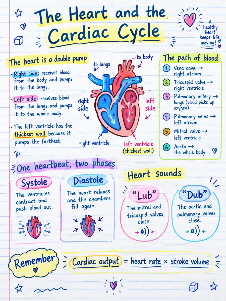 Un visual in stile Teen Diary sul cuore e il ciclo cardiaco